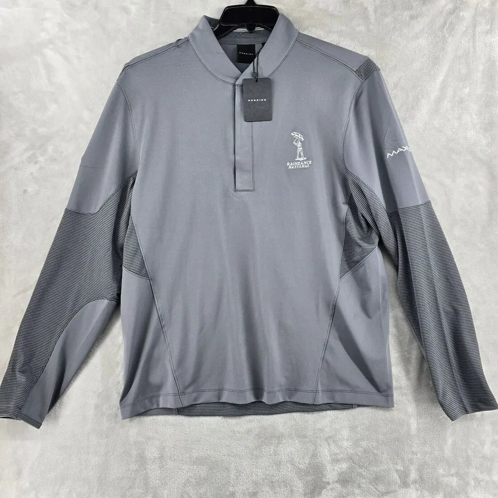 Dunning Golf 1/4 Zip Gray Mens‎ Medium Polyester New